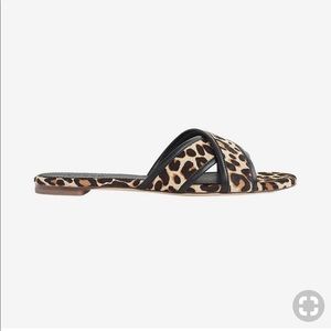 J Crew leopard flat sandals size 10.